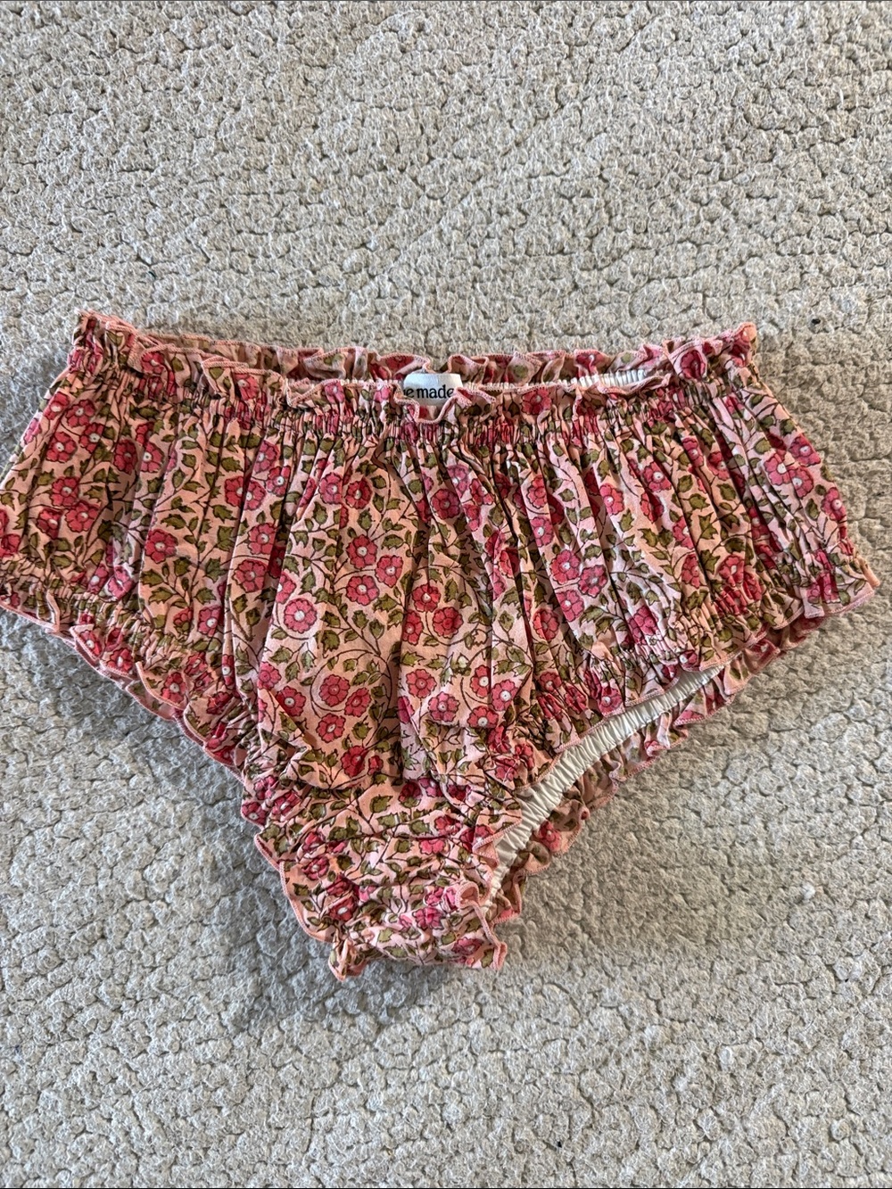 SHE MADE ME Pink Floral Bikini Bottoms Large NWOT